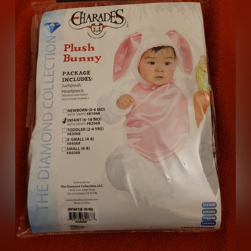 Plush Bunny Costume Size 6-18 month